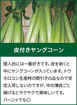 皮付きヤングコーン